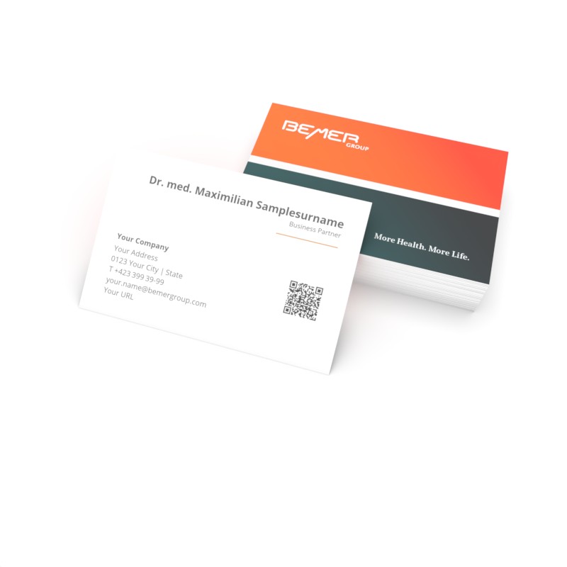 Business Cards with QR code (horizontal)